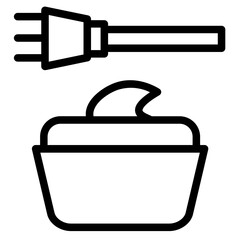 Brush Dye Hair Line Icon