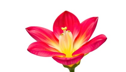 Fototapeta premium A single vibrant bloom, petals unfurled, set against pure white, purple, spring