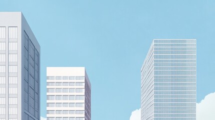 Obraz premium Modern city skyline, clear sky, buildings, urban landscape, website banner