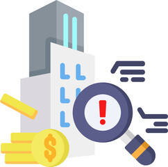 Asset Risk Analysis Icon in Flat Color Style. Simple Vector Design. Simple Vector Flat Icon