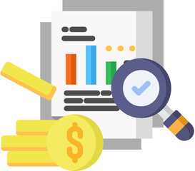 Analytics Icon in Flat Color Style. Simple Vector Design. Simple Vector Flat Icon