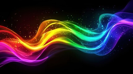 Vibrant flowing ribbons of light shining against a dark background