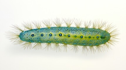 Obraz premium Green caterpillar, isolated on white