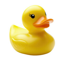Yellow Rubber Duck White Background on transparent background.