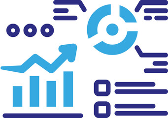 Data Analysis Icon in Glyph Dual Color Style. Simple Vector Design. Simple Vector Glyph Icon