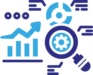 Quantitative Analysis Icon in Glyph Dual Color Style. Simple Vector Design. Simple Vector Glyph Icon