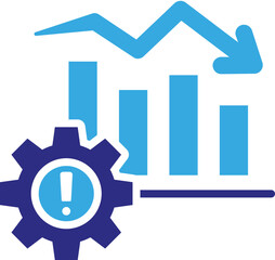 Risk Management Process Icon in Glyph Dual Color Style. Simple Vector Design. Simple Vector Glyph Icon