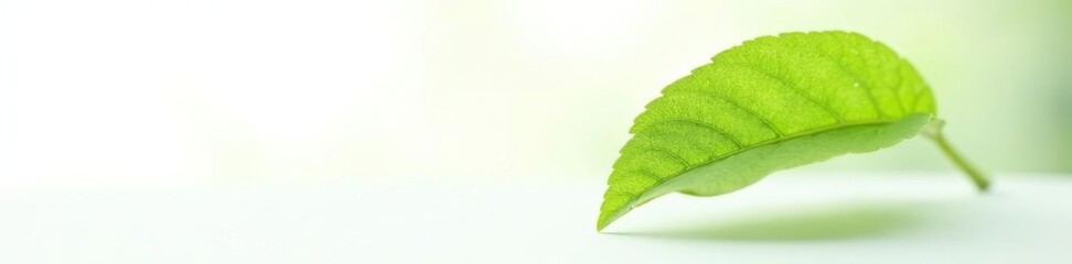 Leafy branch with single leaf on white background, leaf, foliage, solitary