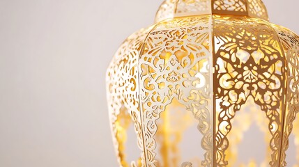 Ornate Golden Lantern with Intricate Patterns