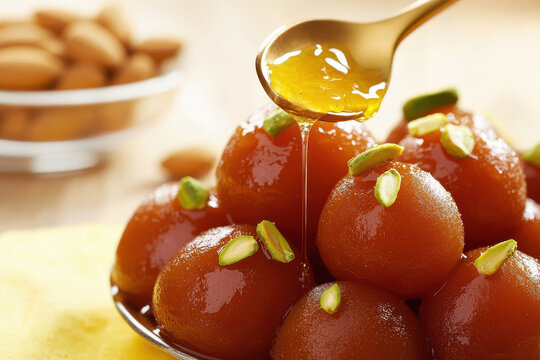 sweet gulab jamun in the bowl
