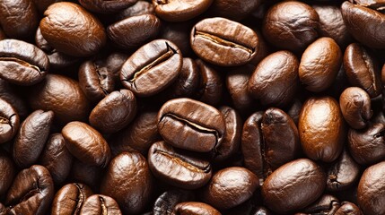 Roasted Coffee Beans: A Close-Up View of Rich Brown Coffee Beans