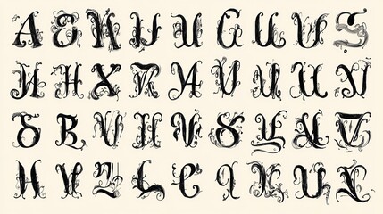 Obraz premium Ornate Alphabet Display