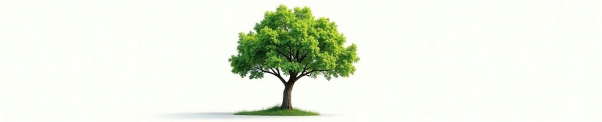 Foliage of a tree in isolation on white canvas, foliage, nature