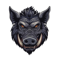 Obraz premium Wild beast strong muscle hog boar pig head mascot design vector illustration 
