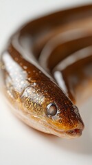 Fototapeta premium Close-up of two raw eels on white background