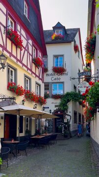 The historic center of the medieval town of Beilstein on Mosel, Cochem, Germany, June 20, 2024. High quality 4k footage