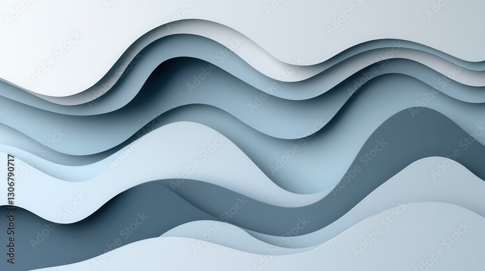 Aufkleber modern 3d paper art background with layered sound wave shapes in neutral tones for political talk sh