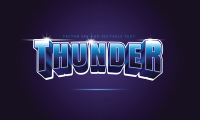 Thunder blue text effect illustration