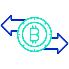 investment bitcoin outline dual color icon
