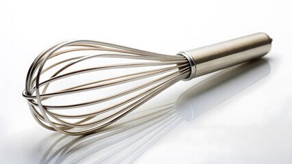 Metallic Whisk on White Background