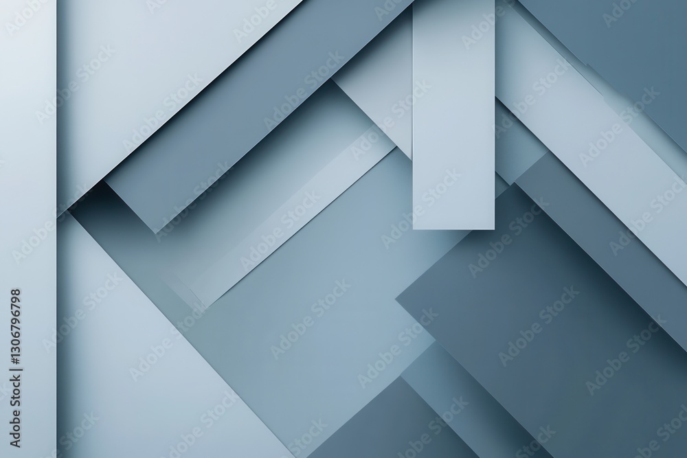 Fototapete professional paper art background with geometric shapes in muted blue and gray tones for reliable do
