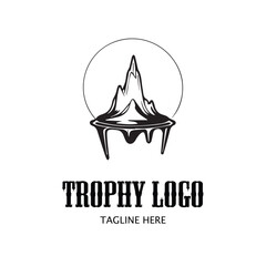 A stylized mountain logo, melting down, for a trophy design