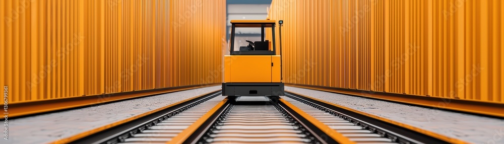 Poster robotic system for automated freight handling in railway terminal with container stacking