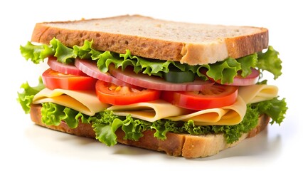 Delicious Sandwich with Cheese, Tomato, and Lettuce