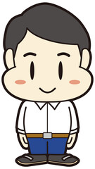 サラリーマン（七三分け・ブルー・クールビズ）