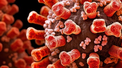 Fototapeta premium Close-up View of Coronavirus Structure and Microscopic Details of Viral Particles