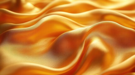 Obraz premium golden satin fabric in soft waves background,cartoon illustration style