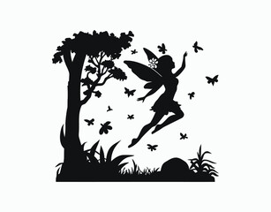 Fairy Tale Silhouette Vector Template Illustration