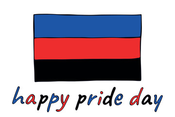 Colorful Polyamory pride flag Happy pride day LGBTQ community Pride Month Vector hand drawn doodle for posters, stickers, logo, cards