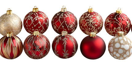 Christmas Ornaments Sparkle, Isolated on White Background