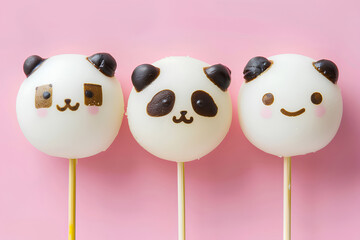 Obraz premium 美味しいパンダのお団子（3D）