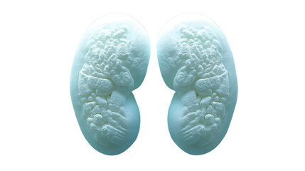 Naklejka premium Kidneys Function and Maintain Health on White Background