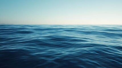 Fototapeta premium Serene ocean waves coastal horizon nature photography tranquil environment wide-angle view calmness and beauty