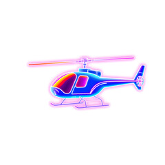Helicopter rescue holographic 3D icon. neon symbol vector illustration isolated on white background. Generative AI