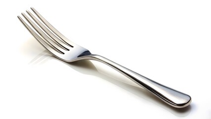 Silver Fork on White Background