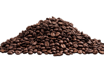 Fototapeta premium pile of coffee beans isolated on white or transparent png 