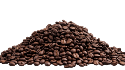 pile of coffee beans isolated on white or transparent png 