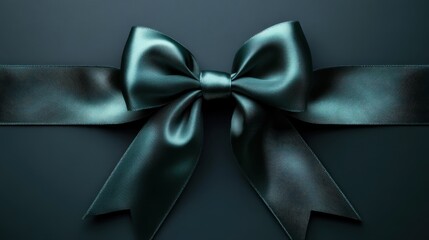 green satin ribbon isolated,cartoon illustration style