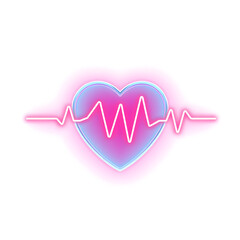 Heartbeat symbol holographic 3D icon. neon symbol vector illustration isolated on white background. Generative AI