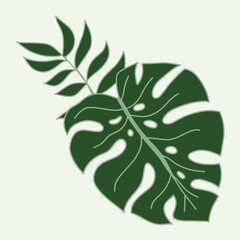 green leaf icon, vector illustration.