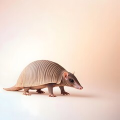 Obraz premium Armadillo on Light Background with Soft Color Gradient