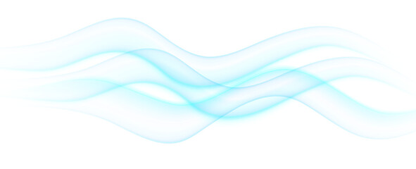 Blue futuristic soft smoke gradient. Air flow. Fresh aroma. Curved lines background.