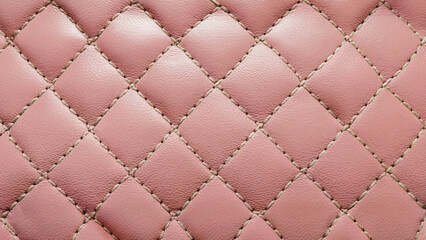 Close-up of Quilted Pink Leather Texture