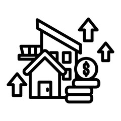 Home Equity Icon in Outline Style. Simple Vector Design. Simple Vector Outline Icon