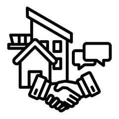 Real Estate Negotiation Icon in Outline Style. Simple Vector Design. Simple Vector Outline Icon