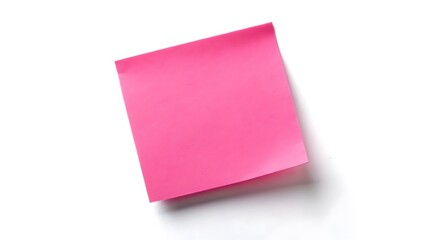 Pink Sticky Note on White Background